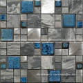 2017 China supplier 23x23x48x48x8mm fation Blue color flower marble mosaic wall tiles in Foshan JS8802